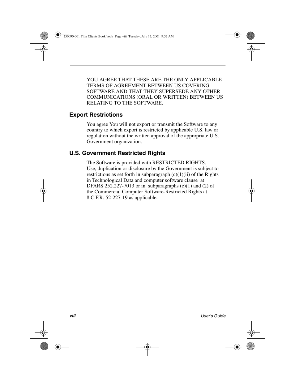 HP Compaq t1000 Terminal Thin Client PC series User Manual | Page 8 / 58