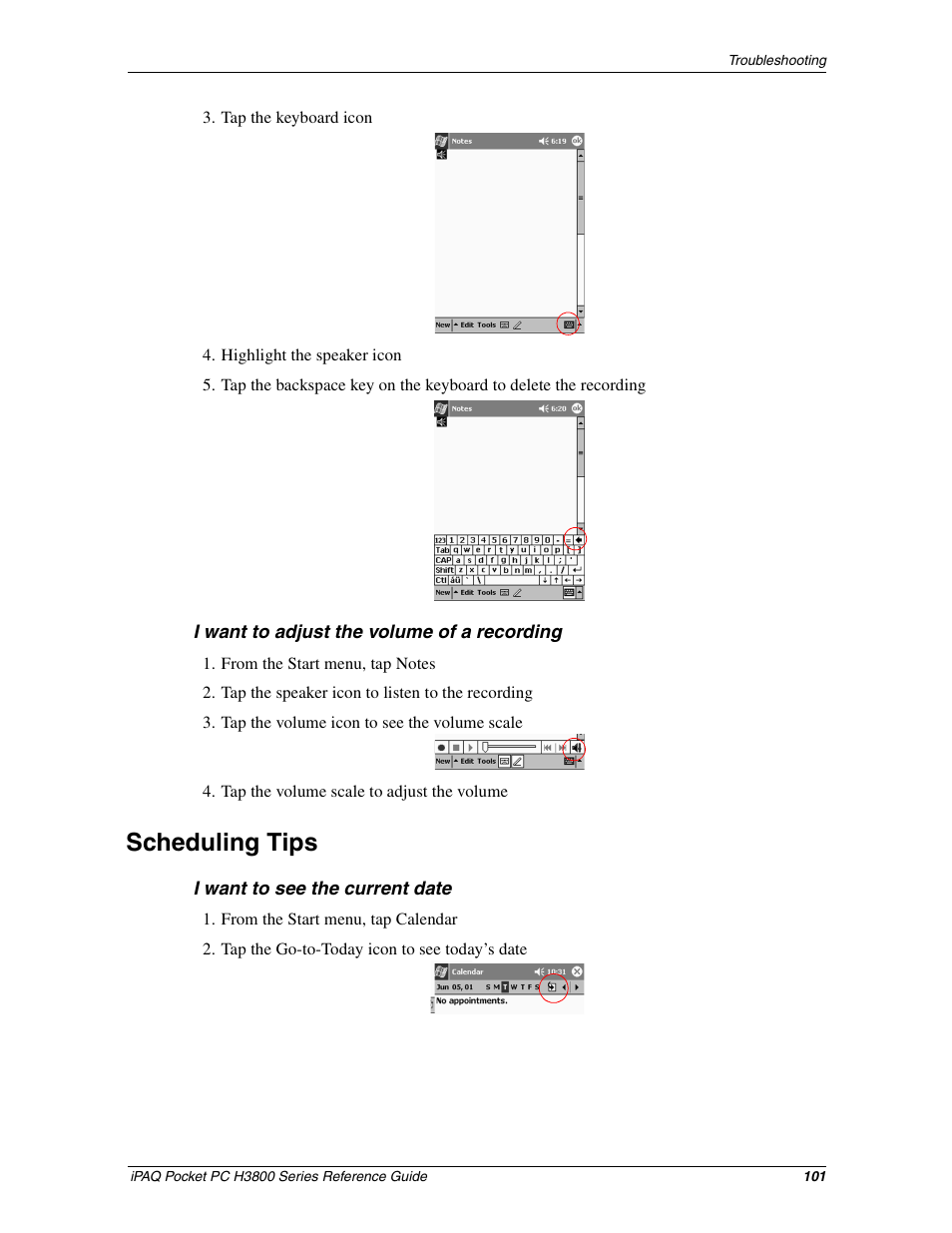 Scheduling tips | HP iPAQ h3800 Pocket PC series User Manual | Page 101 / 116