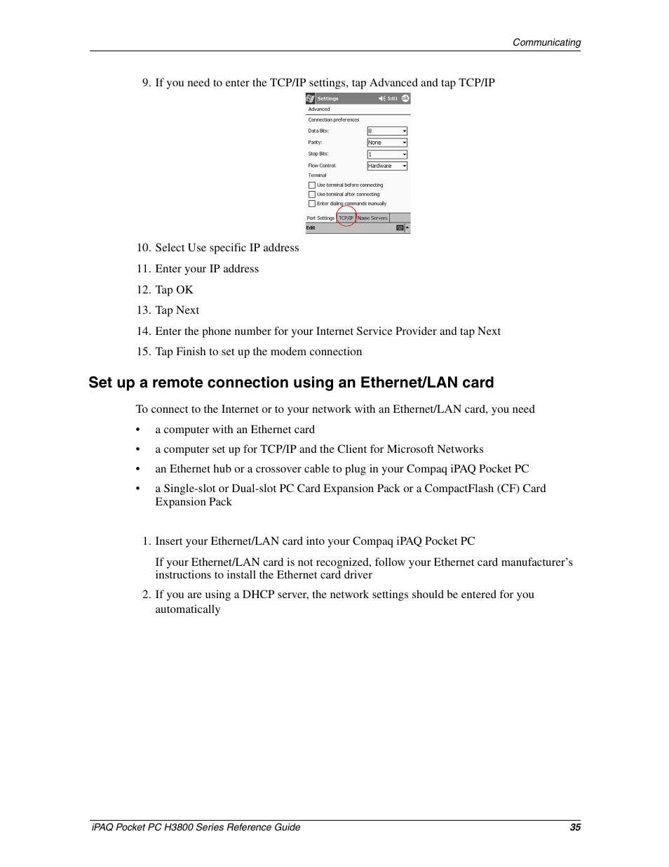 HP iPAQ h3800 Pocket PC series User Manual | Page 35 / 116