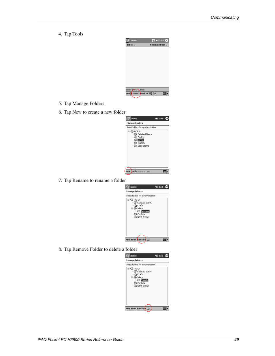 HP iPAQ h3800 Pocket PC series User Manual | Page 49 / 116