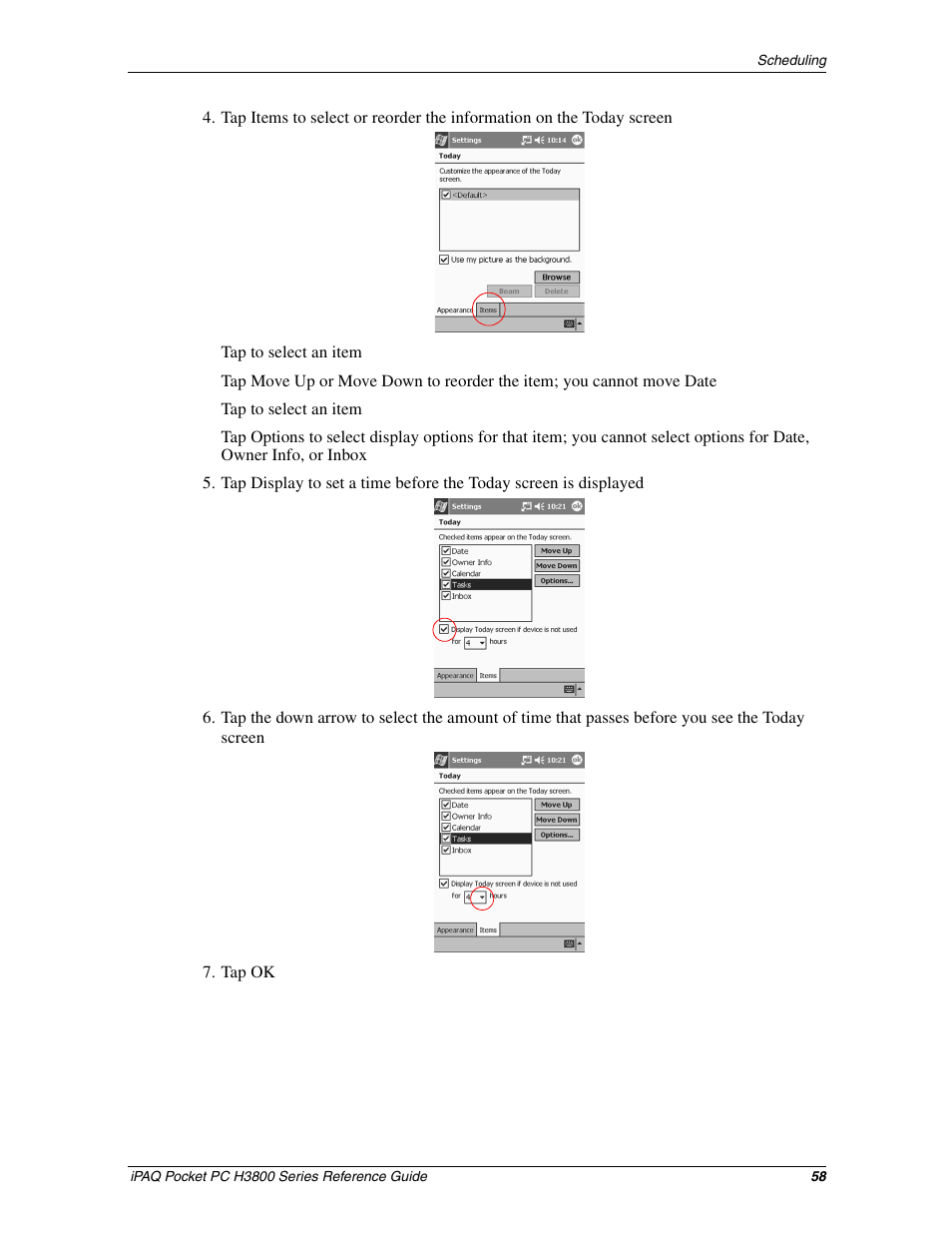 HP iPAQ h3800 Pocket PC series User Manual | Page 58 / 116