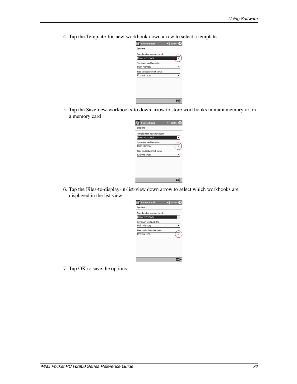 HP iPAQ h3800 Pocket PC series User Manual | Page 74 / 116