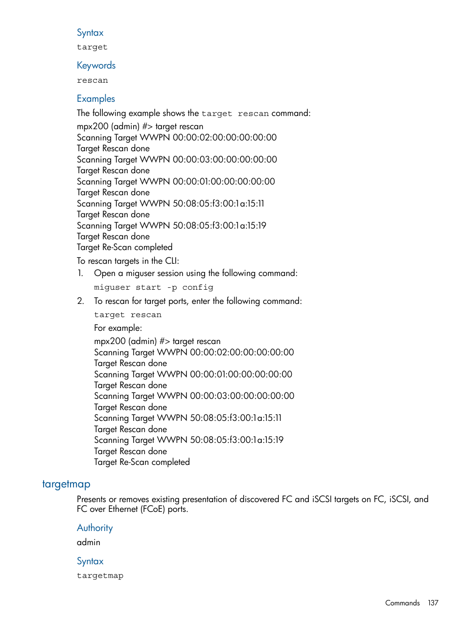 Targetmap | HP MPX200 Multifunction Router User Manual | Page 137 / 180