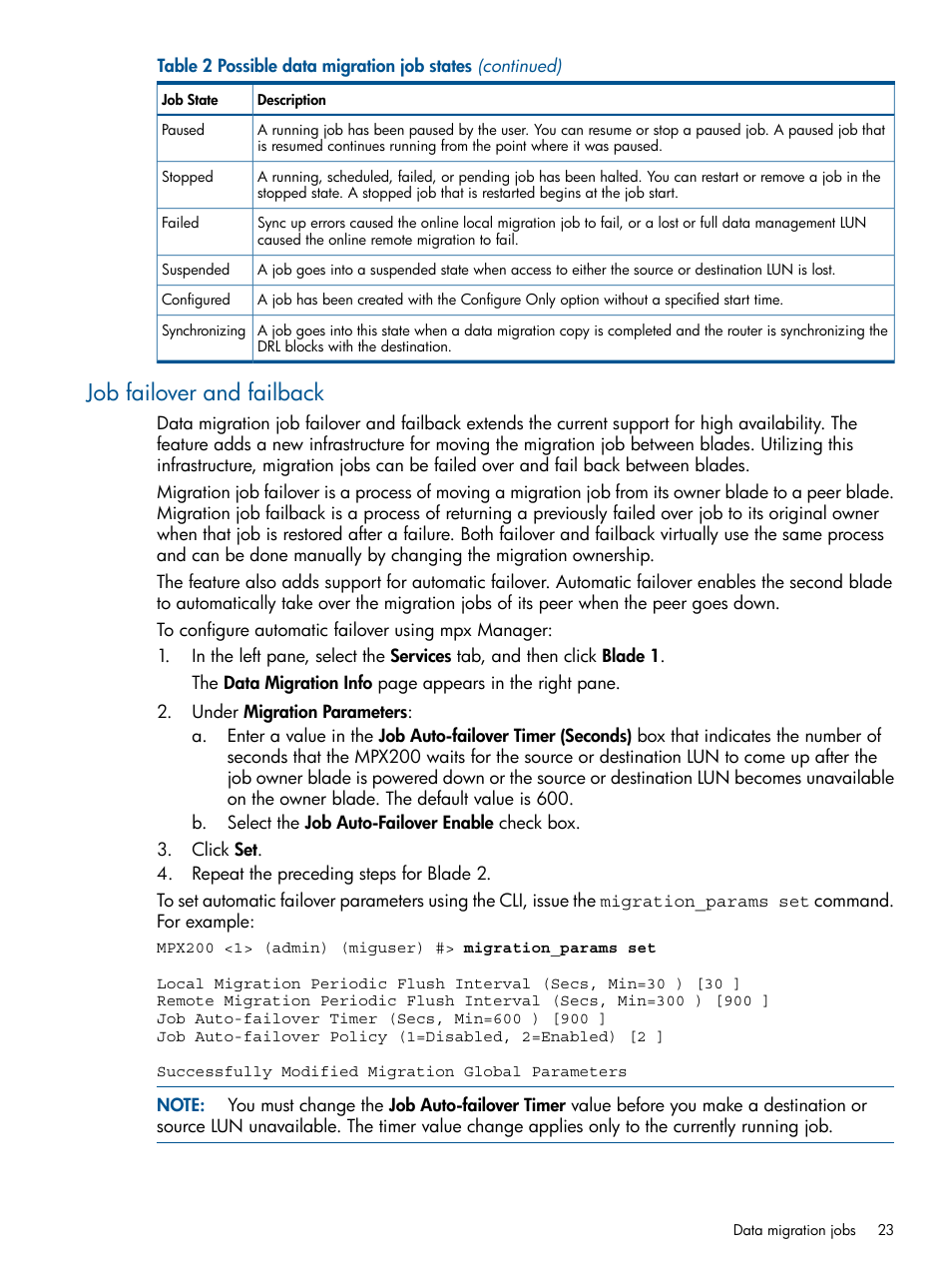 Job failover and failback | HP MPX200 Multifunction Router User Manual | Page 23 / 180