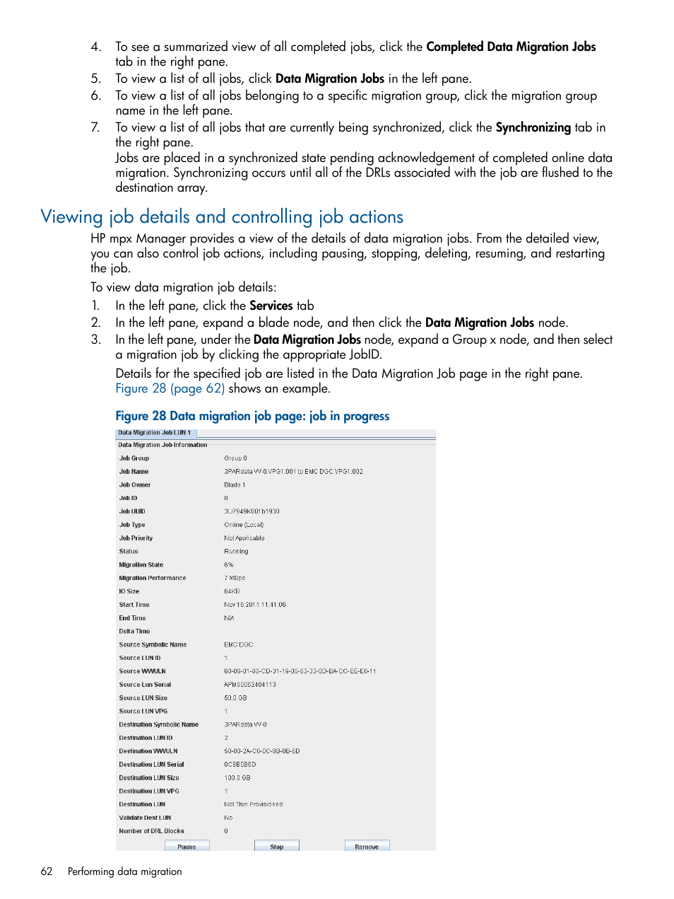 Viewing job details and controlling job actions | HP MPX200 Multifunction Router User Manual | Page 62 / 180