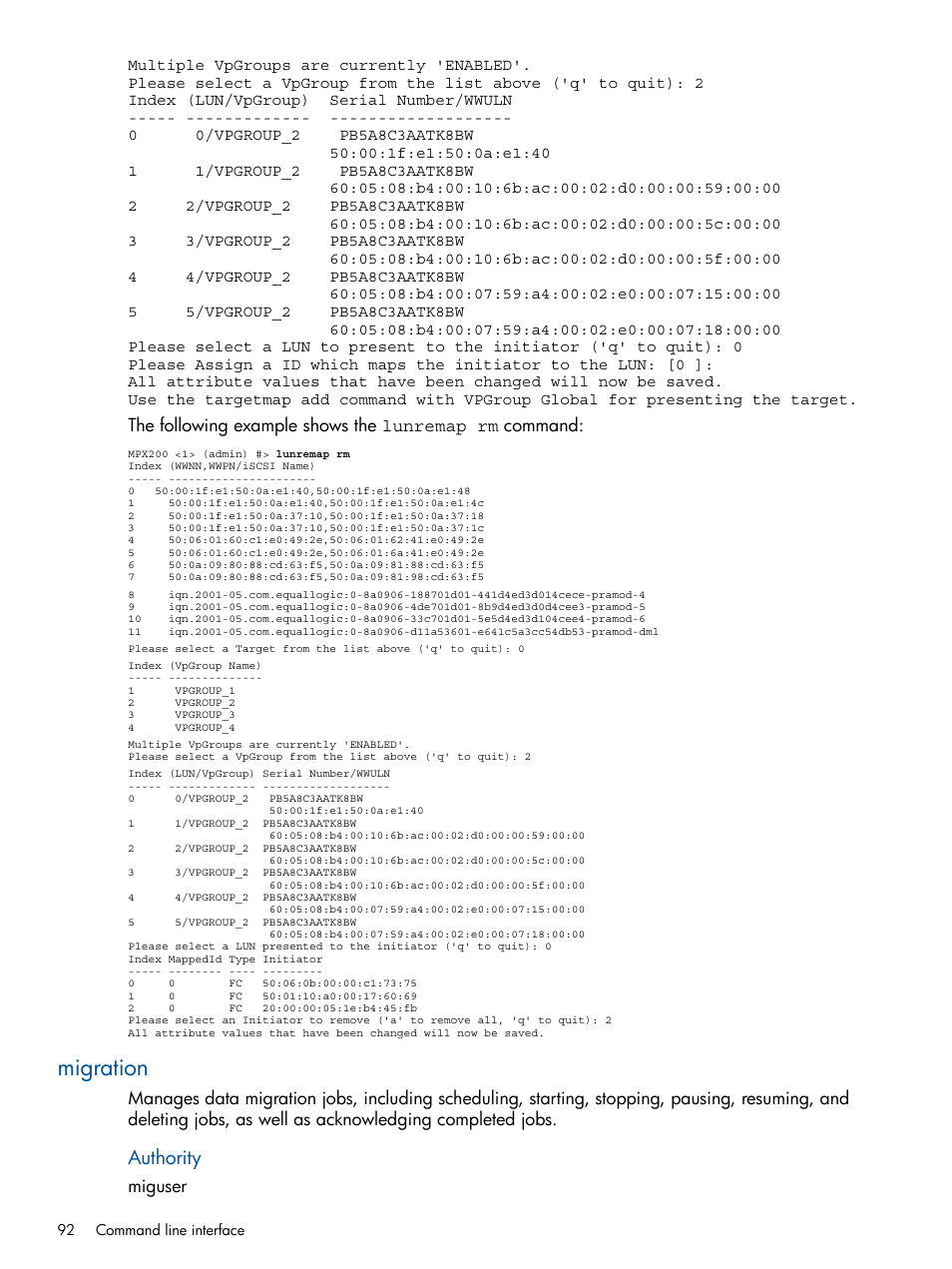 Migration, Authority | HP MPX200 Multifunction Router User Manual | Page 92 / 180
