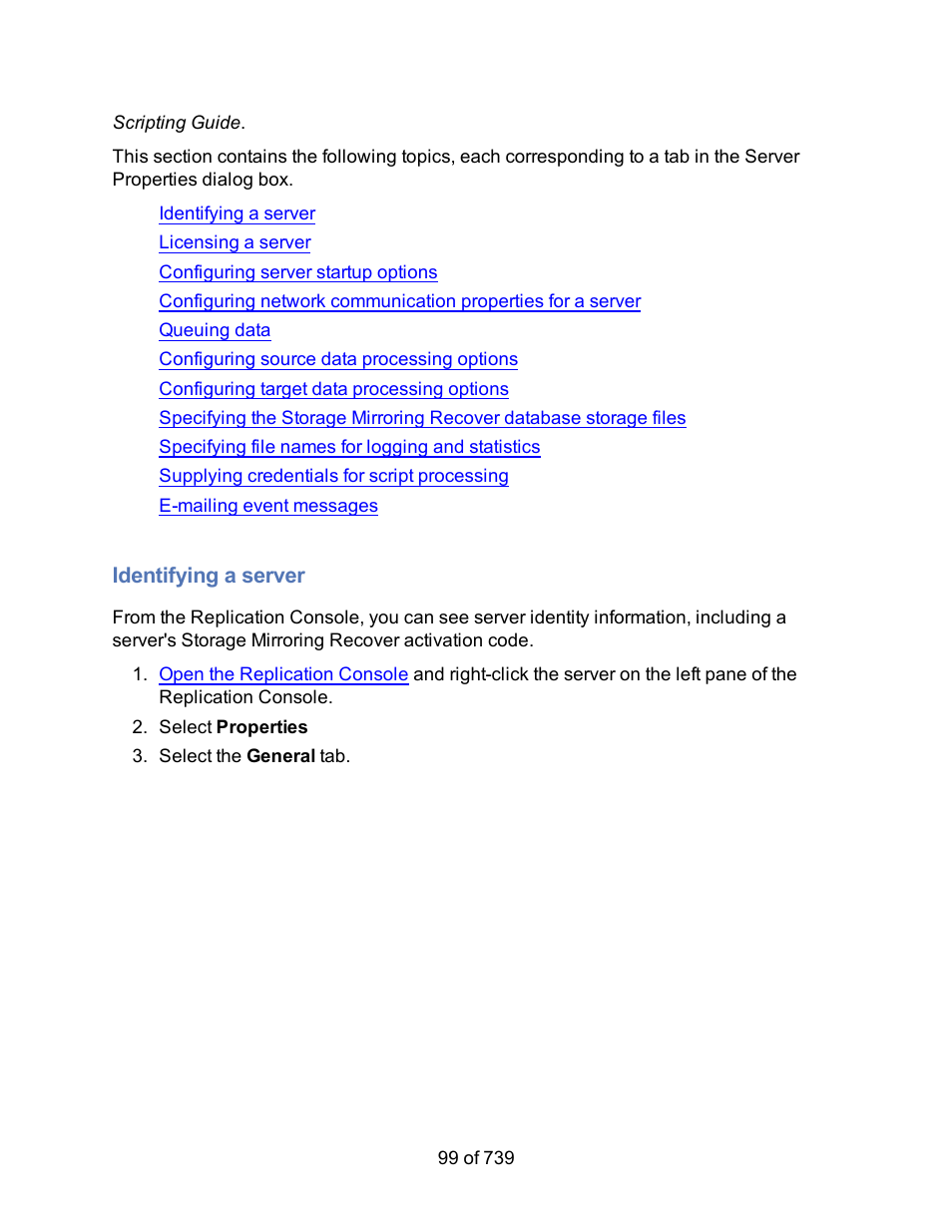 Identifying a server | HP Storage Mirroring Software User Manual | Page 101 / 741