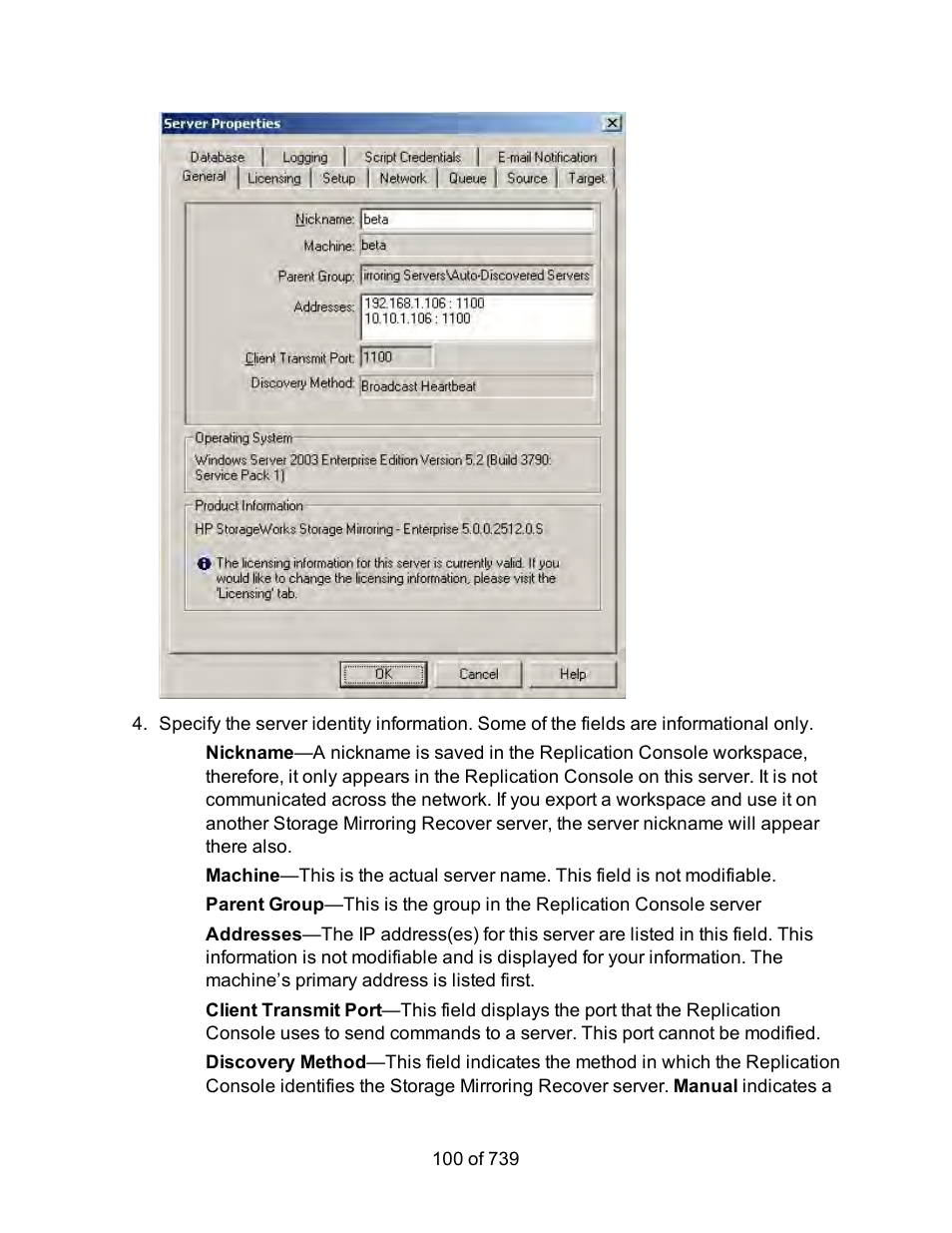 HP Storage Mirroring Software User Manual | Page 102 / 741