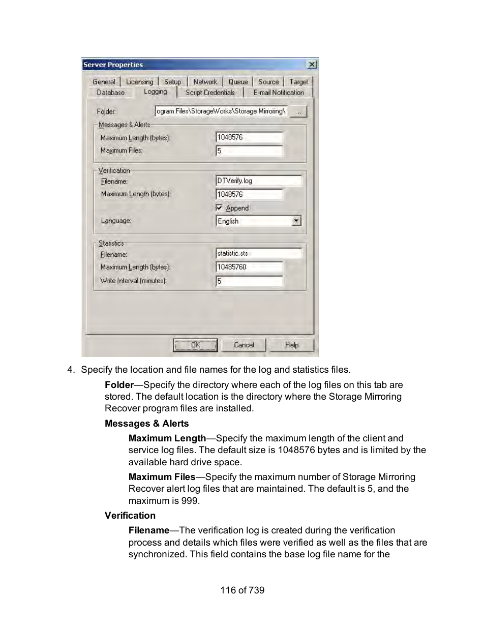 Messages & alerts, Verification | HP Storage Mirroring Software User Manual | Page 118 / 741