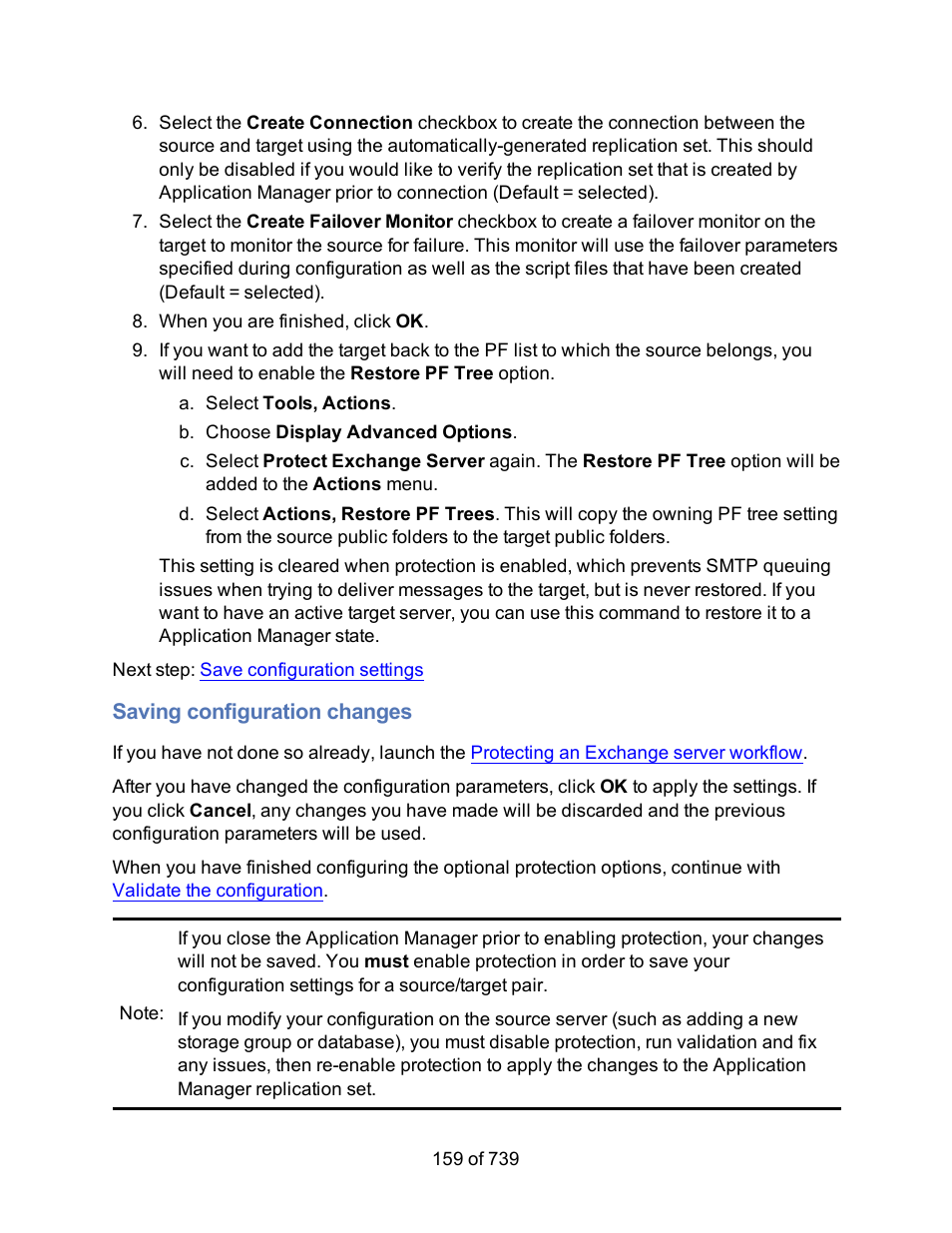 Saving configuration changes | HP Storage Mirroring Software User Manual | Page 161 / 741