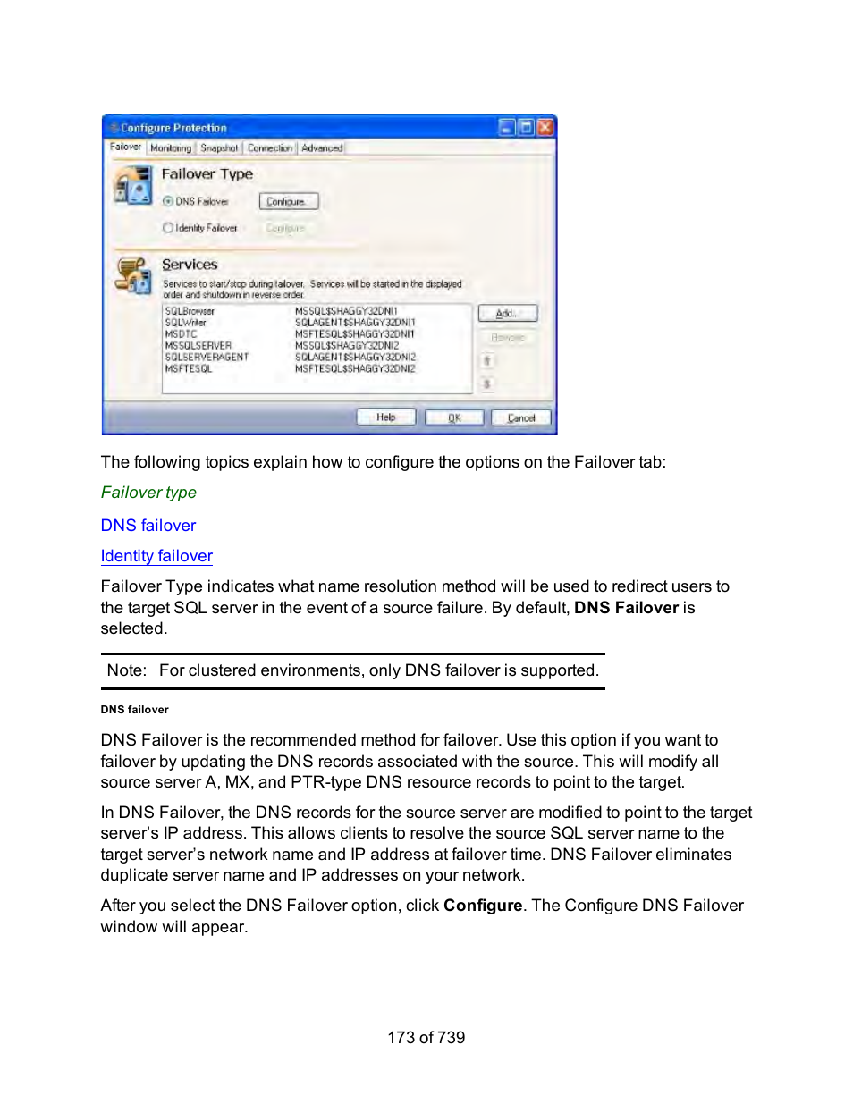 Dns failover | HP Storage Mirroring Software User Manual | Page 175 / 741