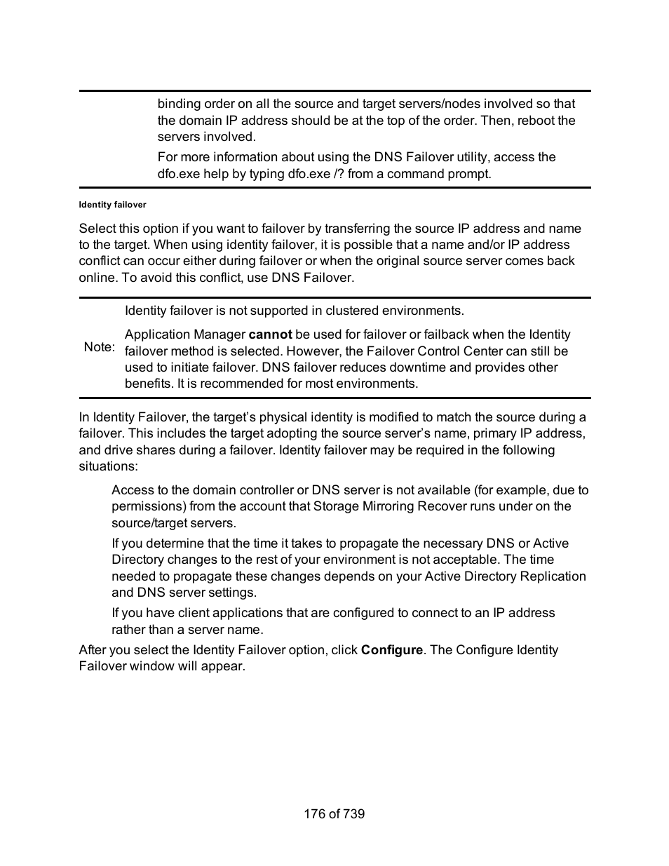 Identity failover | HP Storage Mirroring Software User Manual | Page 178 / 741