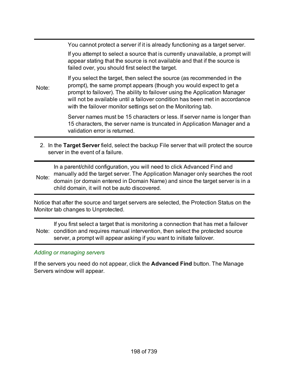 Adding or managing servers | HP Storage Mirroring Software User Manual | Page 200 / 741