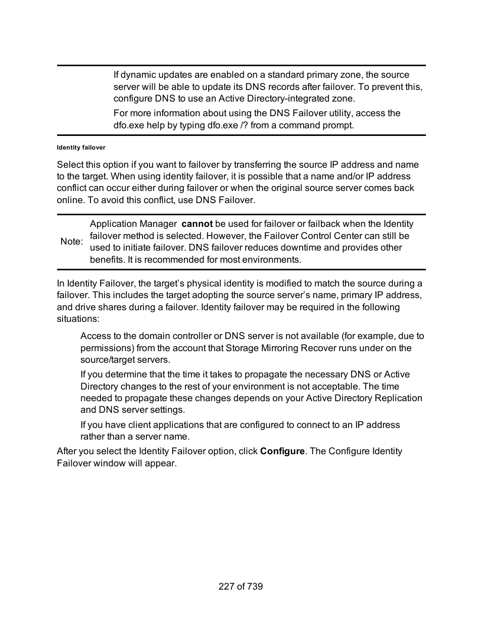 Identity failover | HP Storage Mirroring Software User Manual | Page 229 / 741