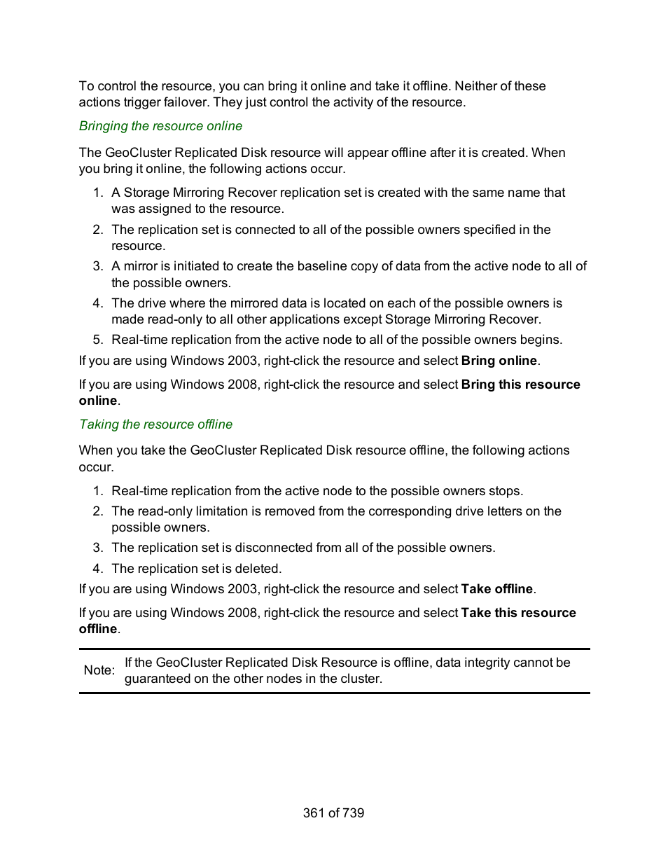 HP Storage Mirroring Software User Manual | Page 363 / 741