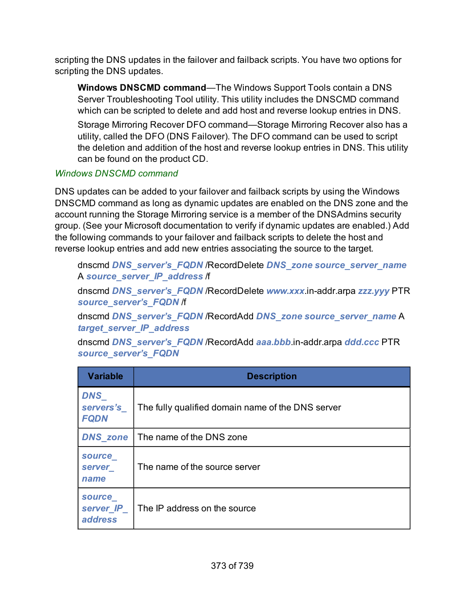 HP Storage Mirroring Software User Manual | Page 375 / 741