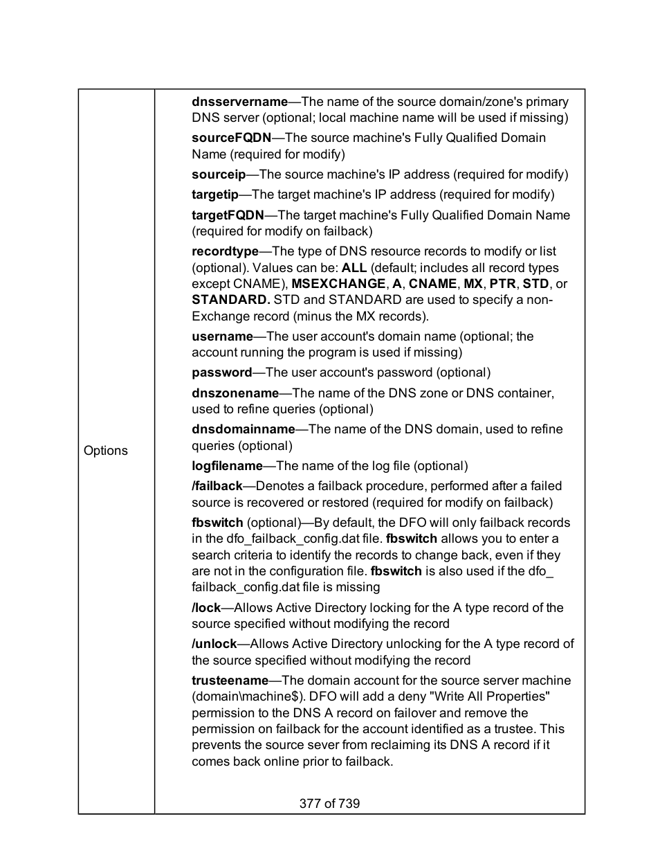 Password —the user account's password (optional), Logfilename —the name of the log file (optional) | HP Storage Mirroring Software User Manual | Page 379 / 741