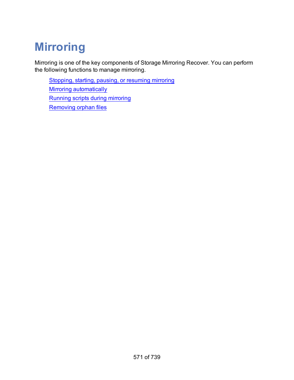 Mirroring | HP Storage Mirroring Software User Manual | Page 573 / 741
