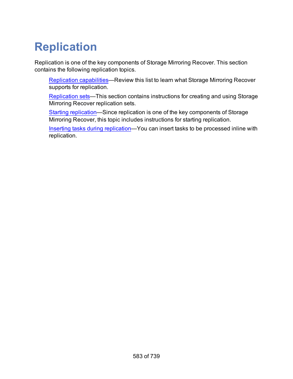 Replication | HP Storage Mirroring Software User Manual | Page 585 / 741