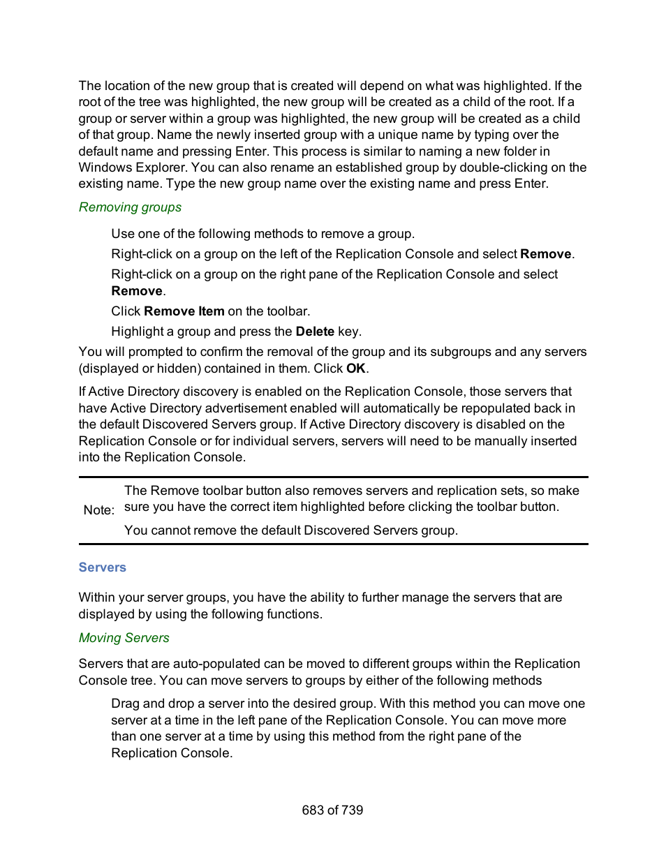 Servers | HP Storage Mirroring Software User Manual | Page 685 / 741