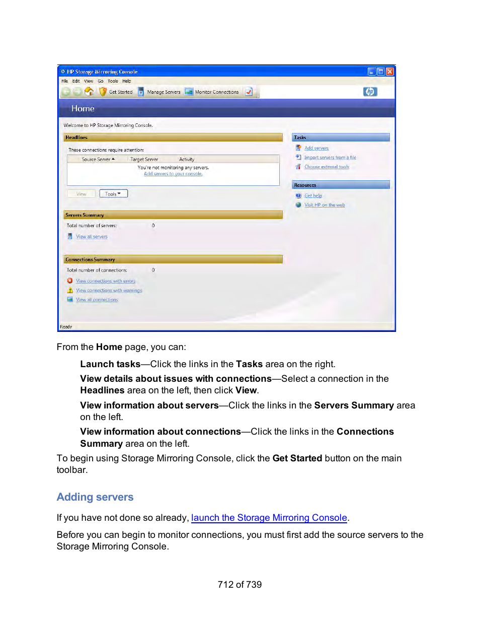 Adding servers | HP Storage Mirroring Software User Manual | Page 714 / 741