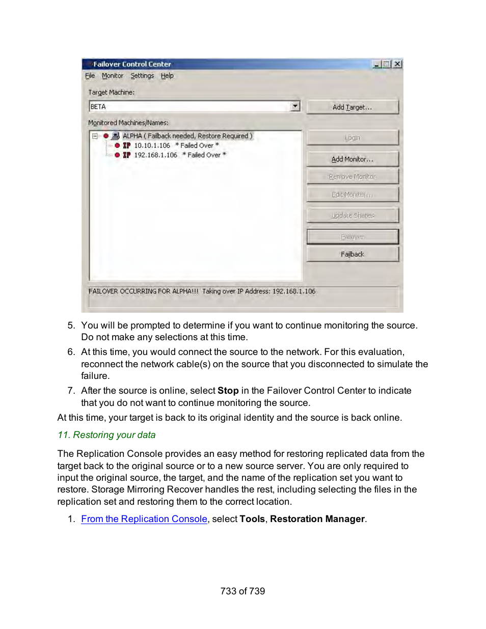 HP Storage Mirroring Software User Manual | Page 735 / 741