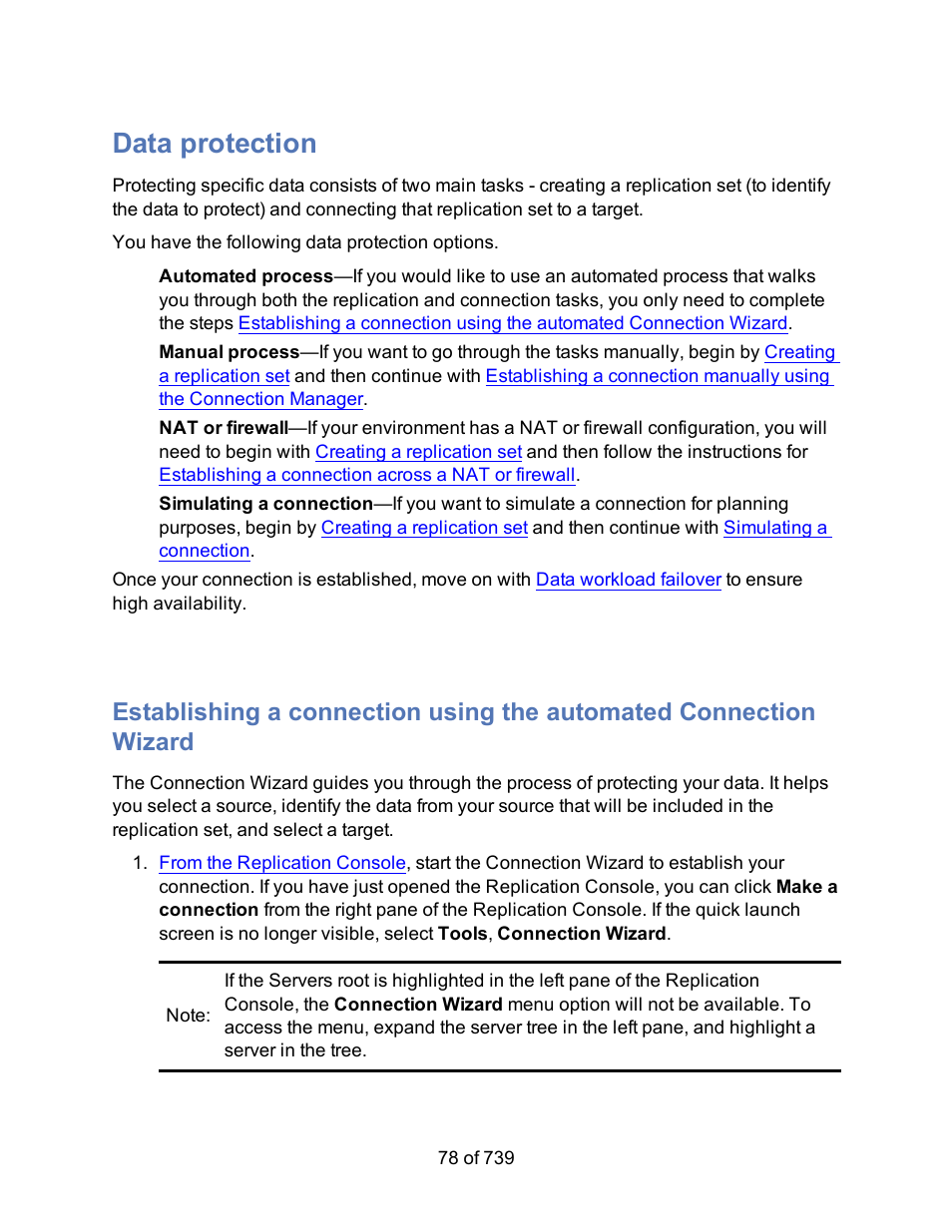 Data protection, Specific data | HP Storage Mirroring Software User Manual | Page 80 / 741