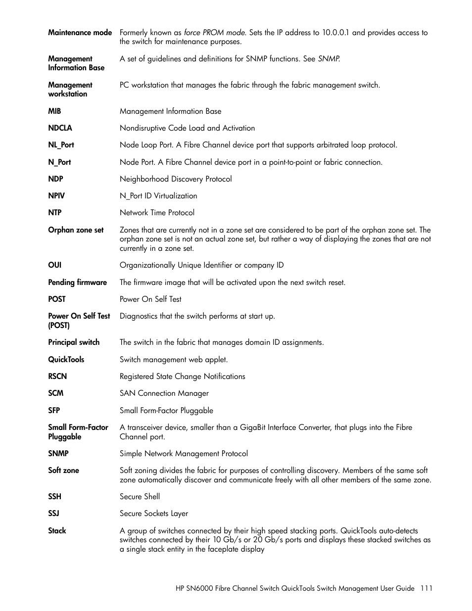 HP 8.20q Fibre Channel Switch User Manual | Page 111 / 114