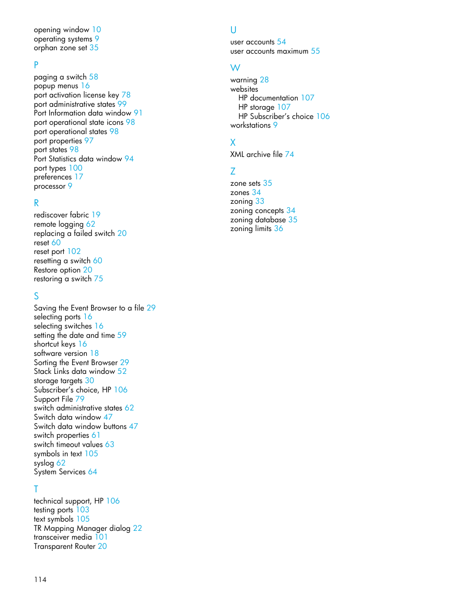 HP 8.20q Fibre Channel Switch User Manual | Page 114 / 114