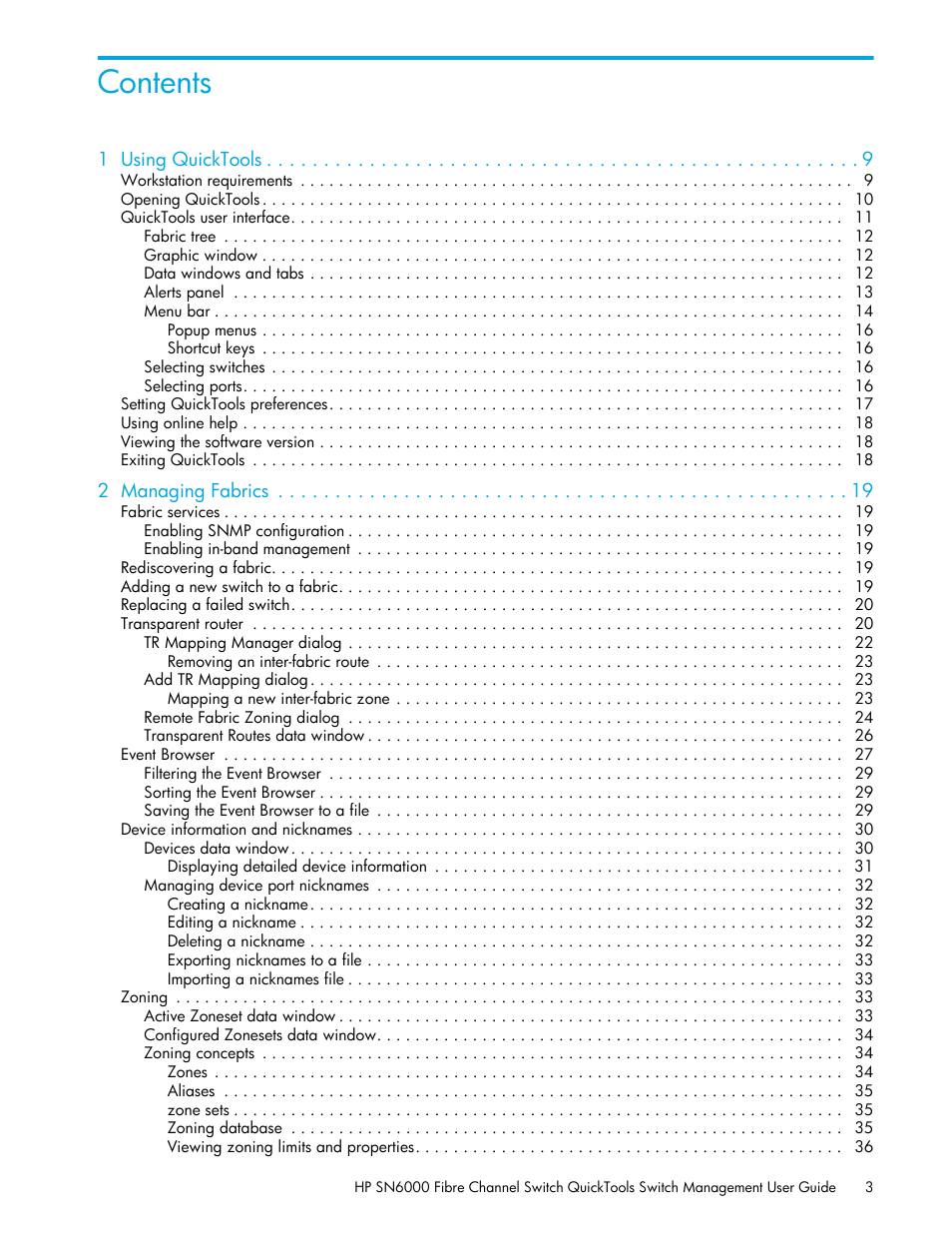 HP 8.20q Fibre Channel Switch User Manual | Page 3 / 114