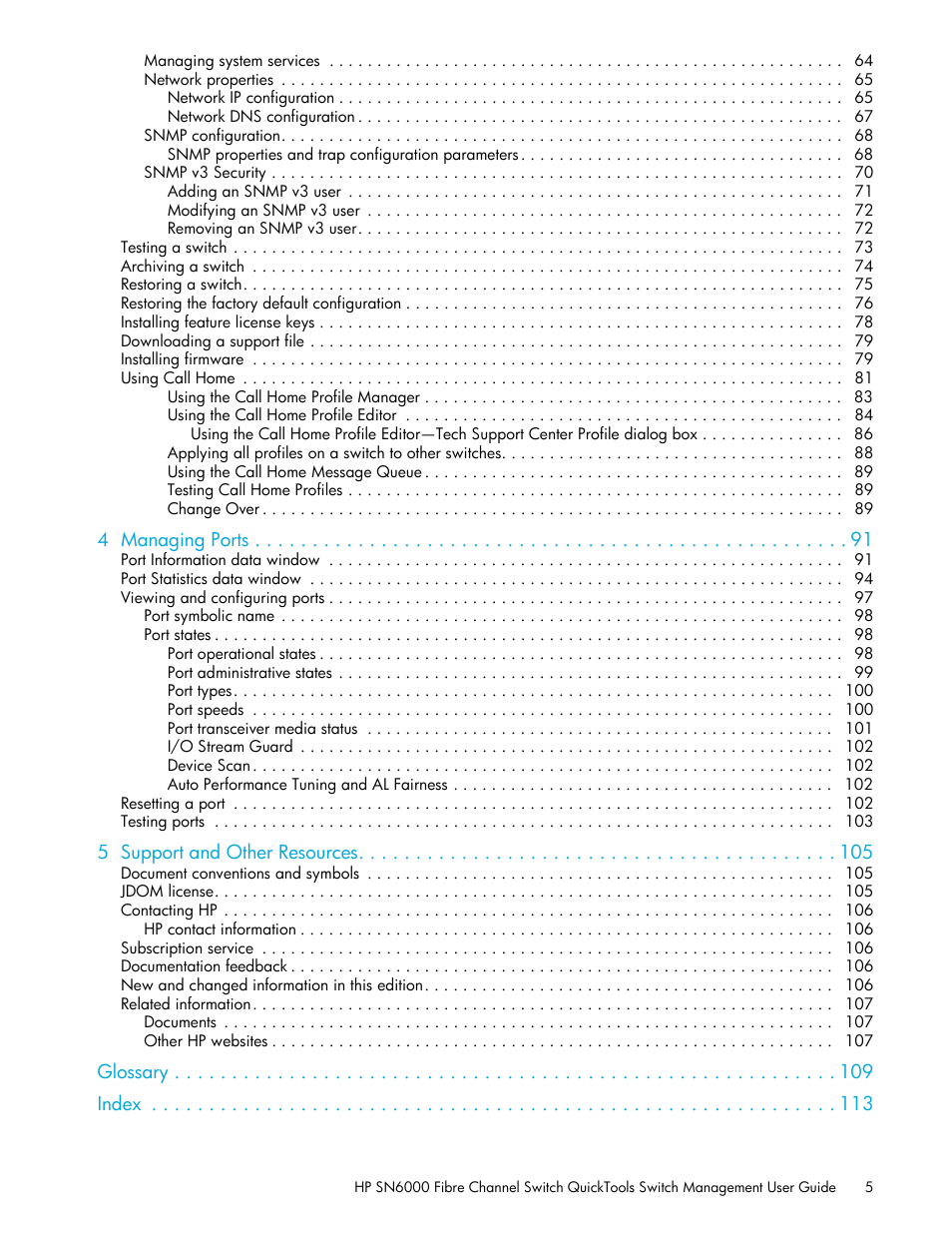 HP 8.20q Fibre Channel Switch User Manual | Page 5 / 114