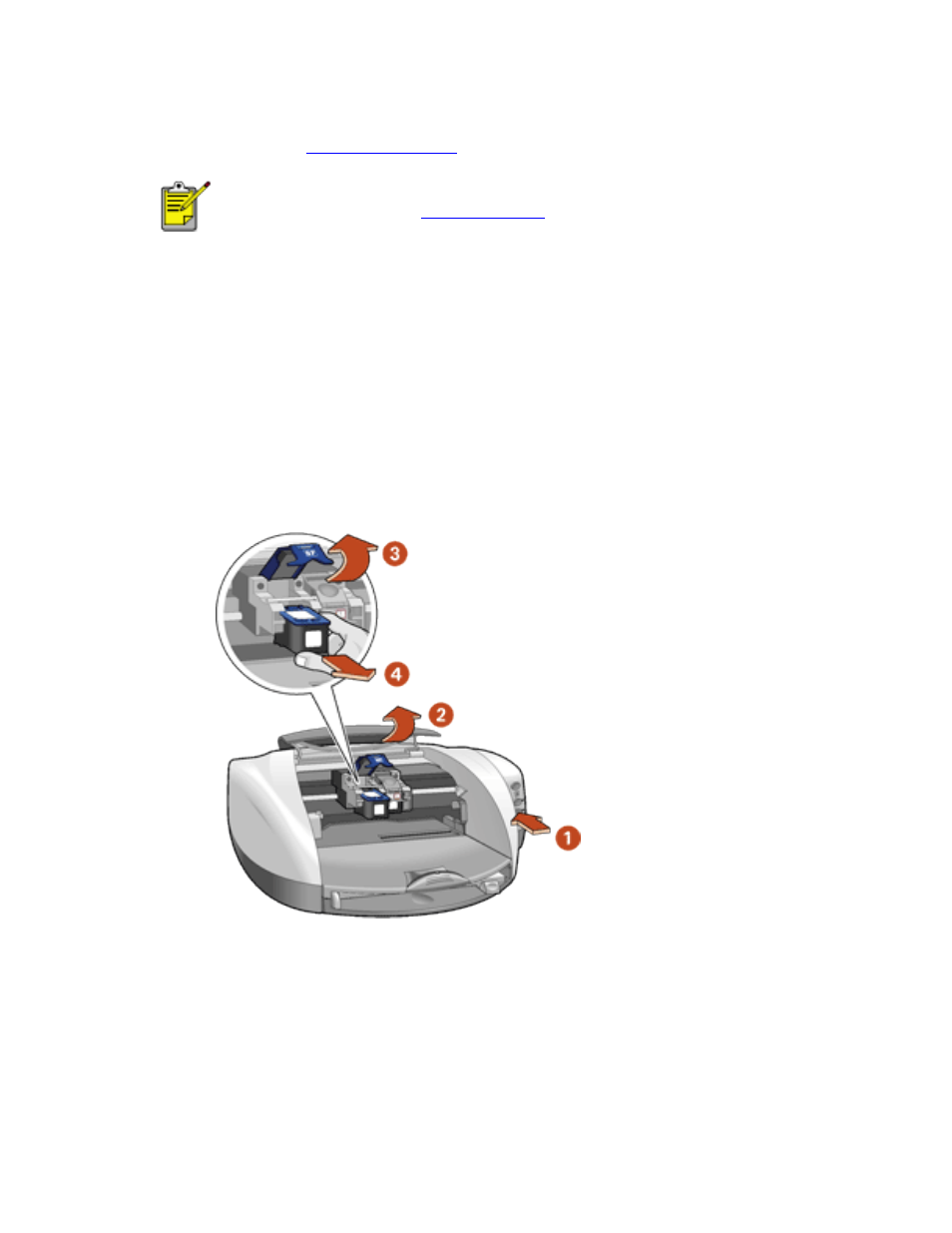 Replace_ink_cartridge, Replacing print cartridges, For installation instructions, see | Replacing print, Cartridges | HP Deskjet 5550 Color Inkjet Printer User Manual | Page 70 / 125