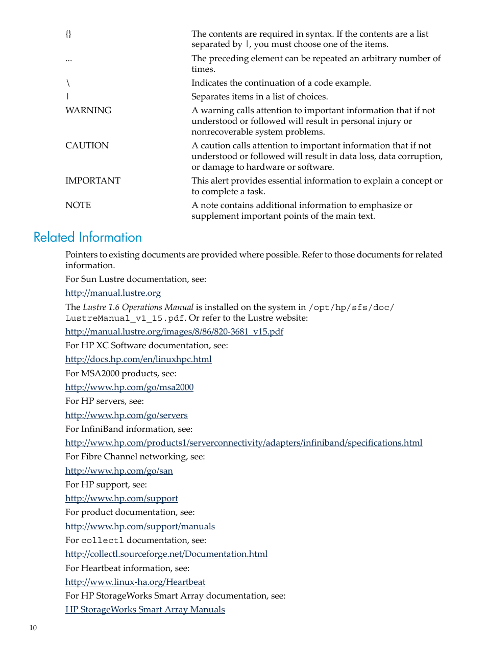 Related information | HP StorageWorks Scalable File Share User Manual | Page 10 / 70