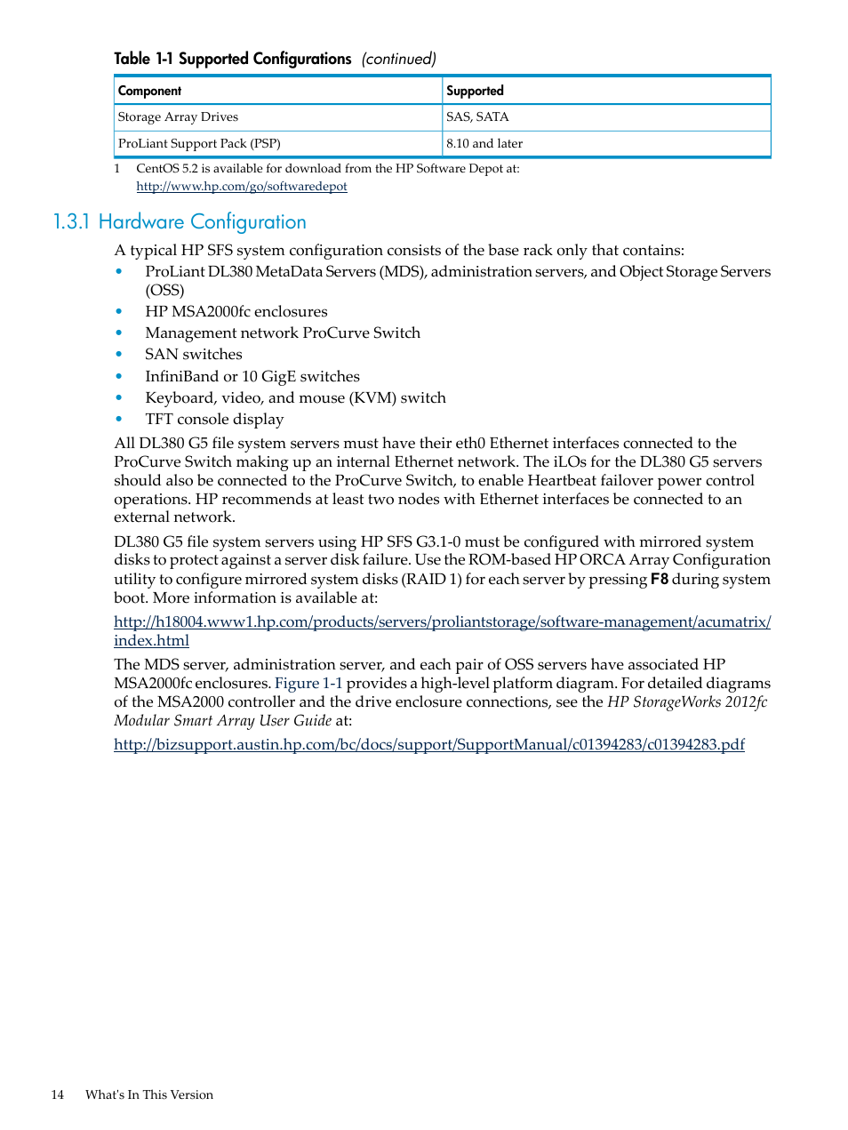 1 hardware configuration | HP StorageWorks Scalable File Share User Manual | Page 14 / 70