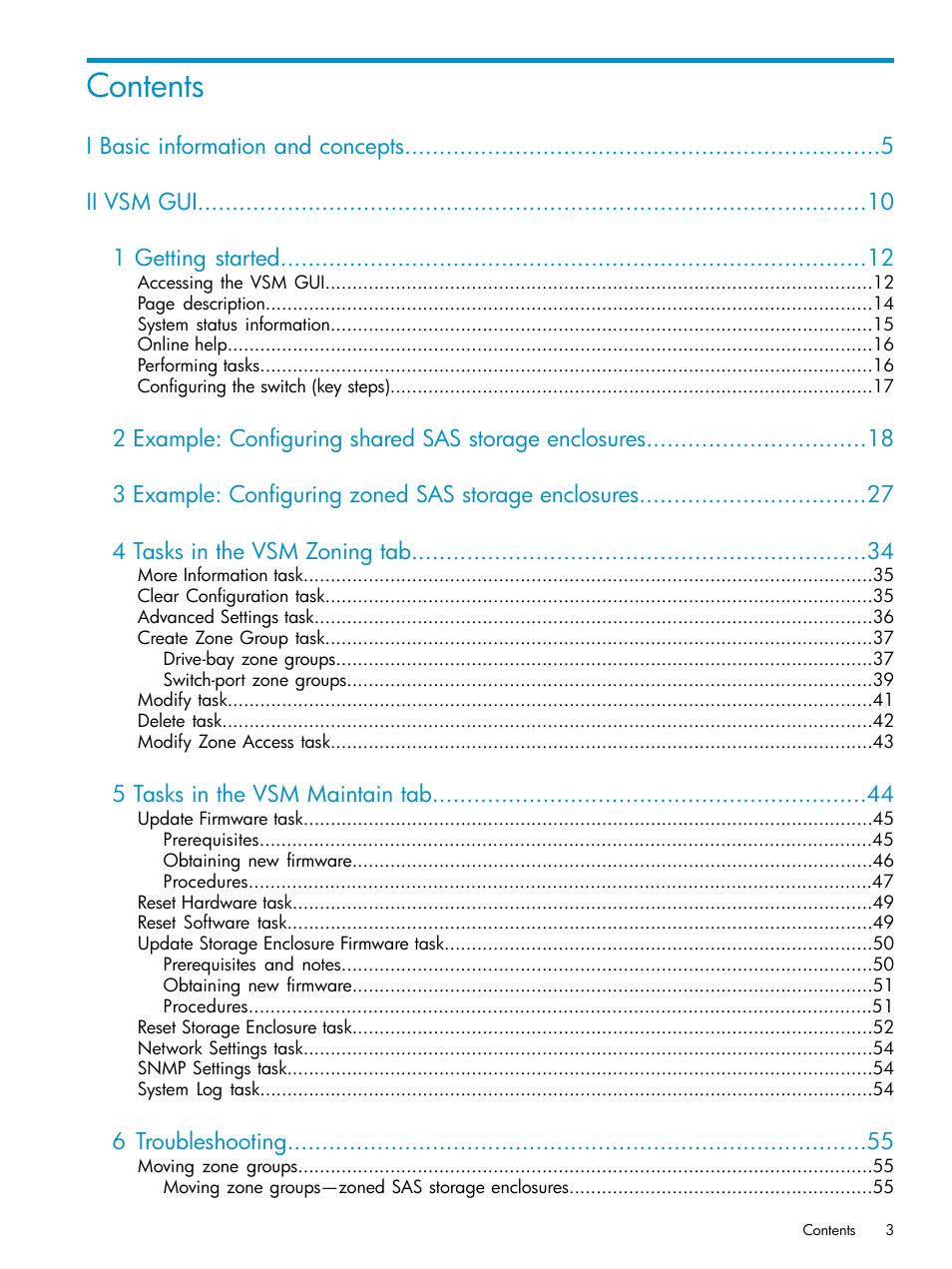 HP 3Gb SAS Switch for HP BladeSystem c-Class User Manual | Page 3 / 86