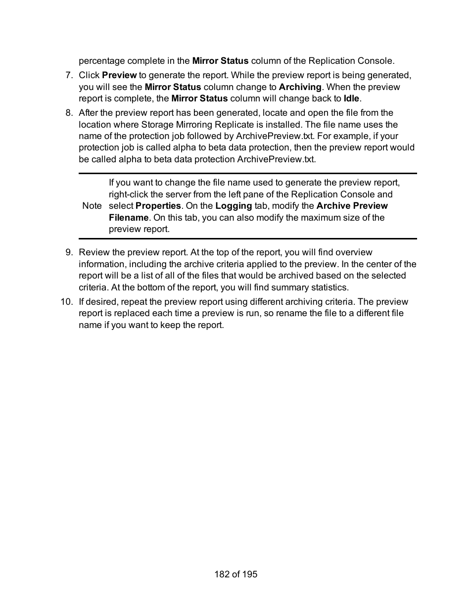 HP Storage Mirroring Software User Manual | Page 184 / 197