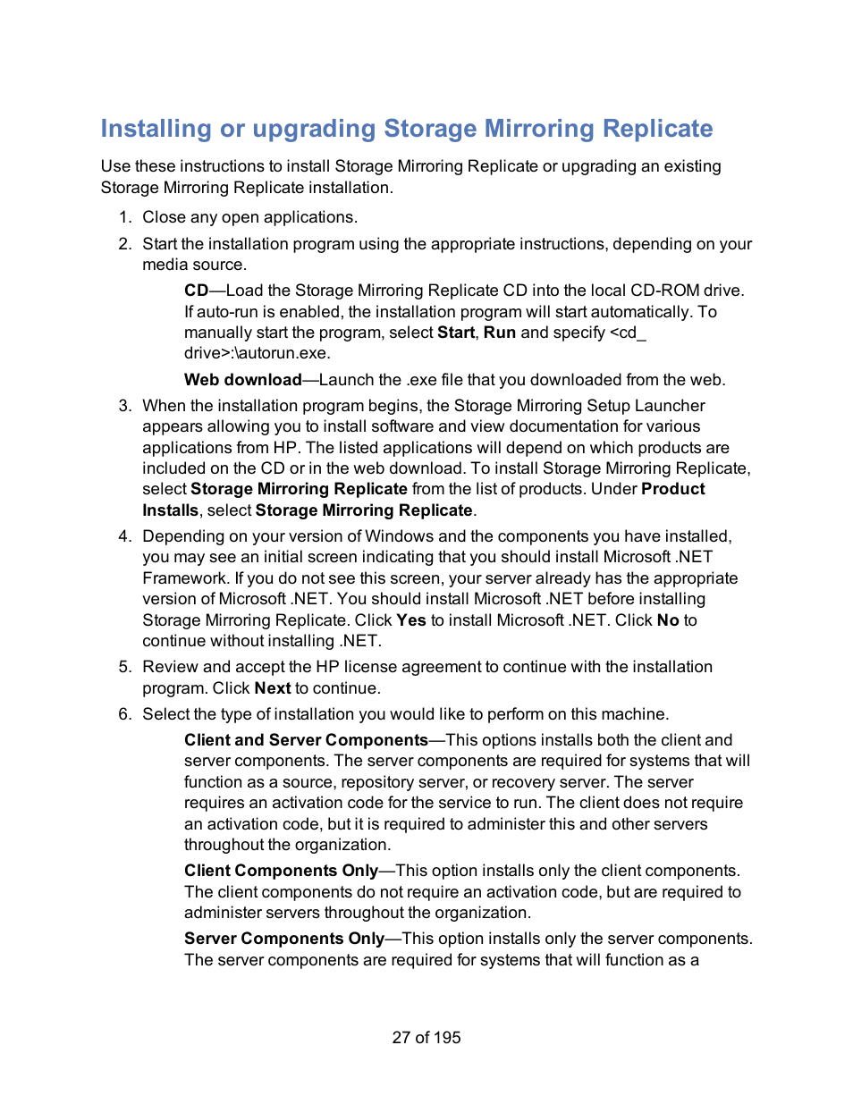 HP Storage Mirroring Software User Manual | Page 29 / 197