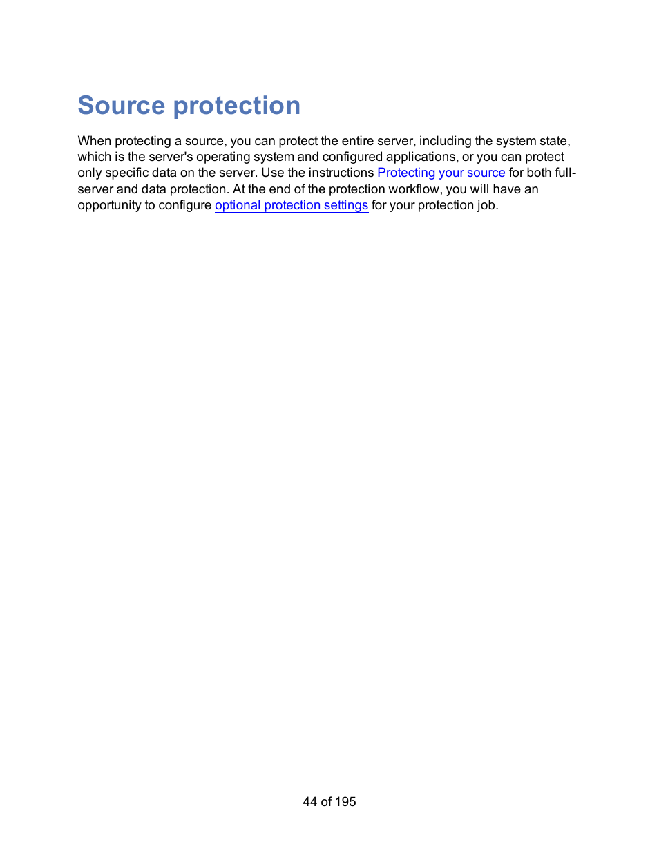 Source protection | HP Storage Mirroring Software User Manual | Page 46 / 197