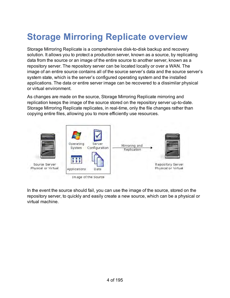 Storage mirroring replicate overview | HP Storage Mirroring Software User Manual | Page 6 / 197