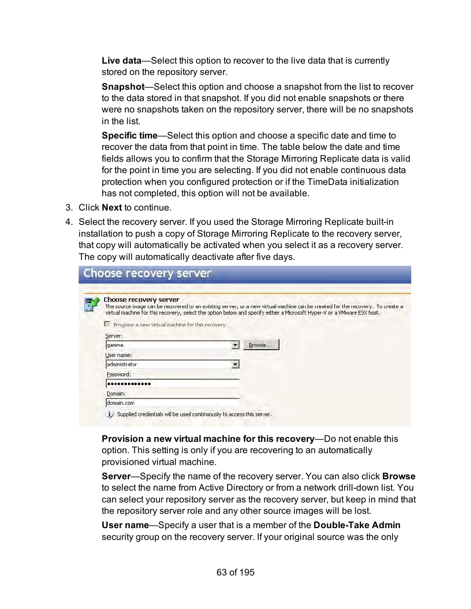 HP Storage Mirroring Software User Manual | Page 65 / 197