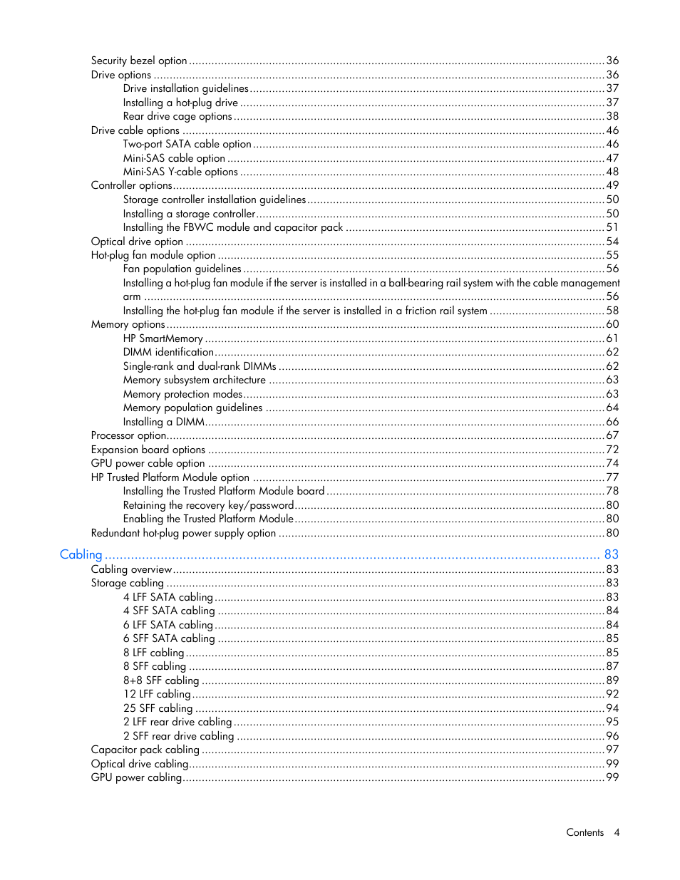 HP ProLiant DL380e Gen8 Server User Manual | Page 4 / 142