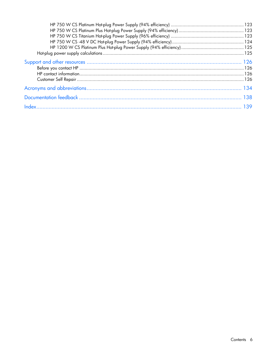 HP ProLiant DL380e Gen8 Server User Manual | Page 6 / 142