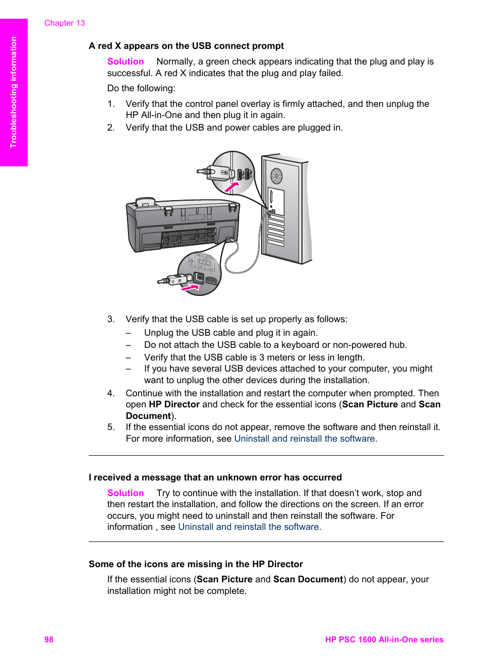 Otherwise, see, Some of the icons are missing in the, Hp director | HP PSC 1610v All-in-One Printer User Manual | Page 101 / 134