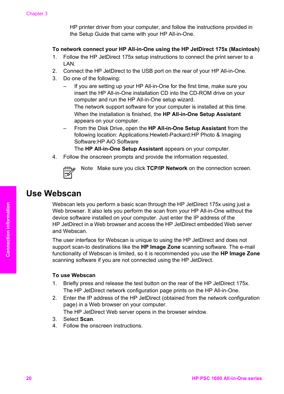 Use webscan | HP PSC 1610v All-in-One Printer User Manual | Page 23 / 134