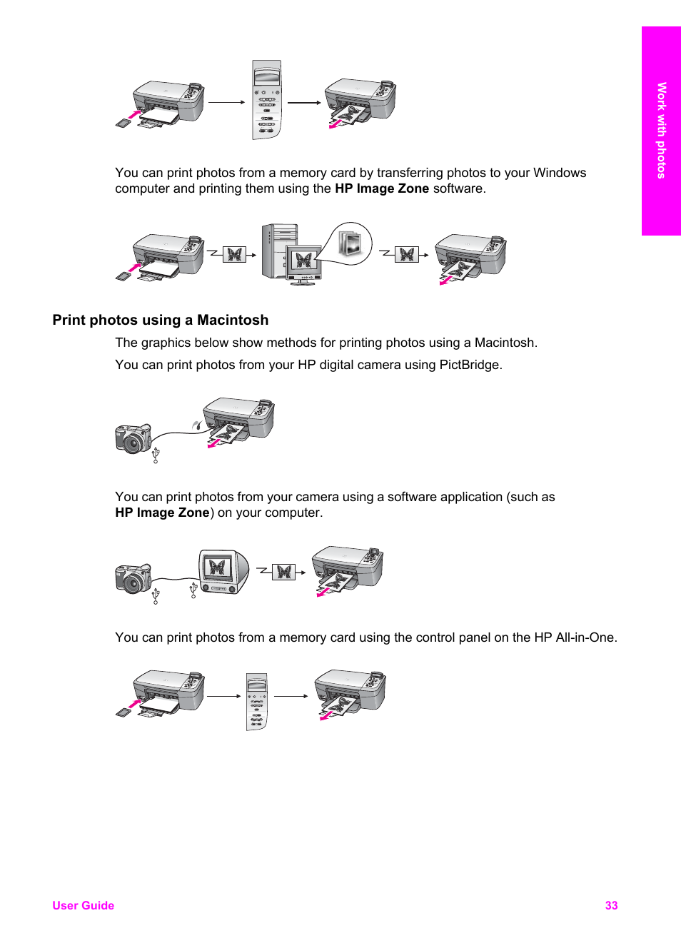 Print photos using a macintosh | HP PSC 1610v All-in-One Printer User Manual | Page 36 / 134