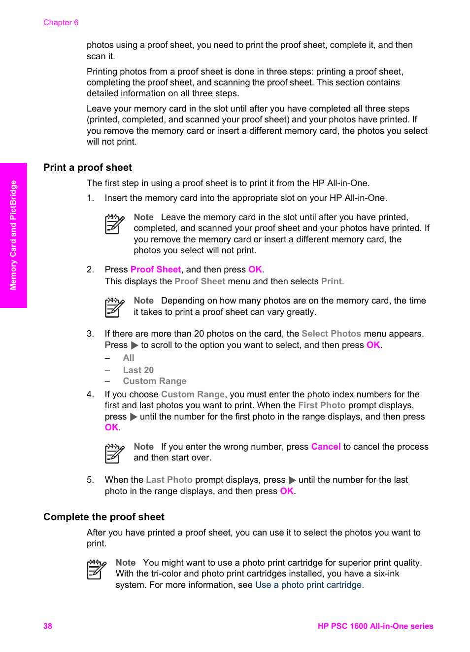 Print a proof sheet, Complete the proof sheet | HP PSC 1610v All-in-One Printer User Manual | Page 41 / 134