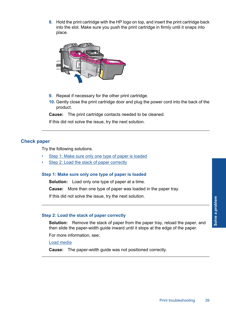 Check paper | HP Deskjet Ink Advantage Printer - K109a User Manual | Page 41 / 58