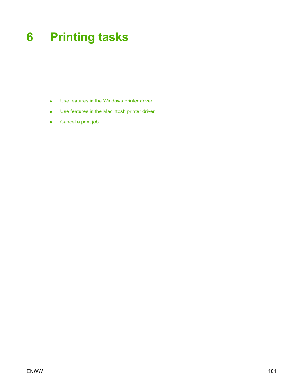 Printing tasks, 6 printing tasks, 6printing tasks | HP LaserJet M5025 Multifunction Printer series User Manual | Page 113 / 300