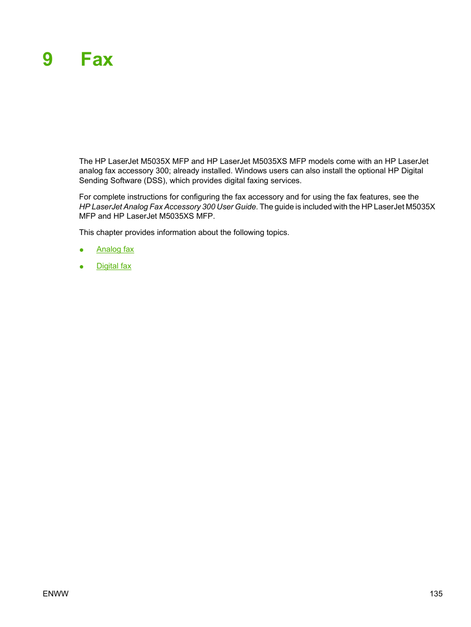 9 fax, 9fax | HP LaserJet M5025 Multifunction Printer series User Manual | Page 147 / 300