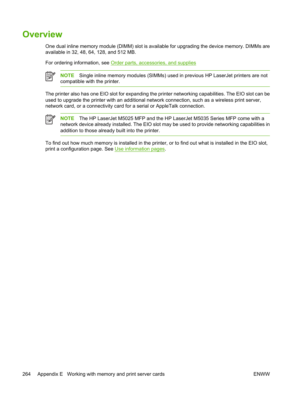 Overview | HP LaserJet M5025 Multifunction Printer series User Manual | Page 276 / 300